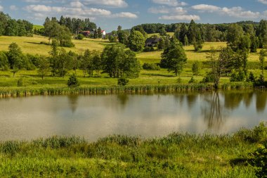 Çek Cumhuriyeti, Lobendava 'da bir gölet manzarası