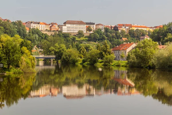 Άποψη Του Ποταμού Luznice Στην Πόλη Tabor Τσεχική Δημοκρατία — Φωτογραφία Αρχείου