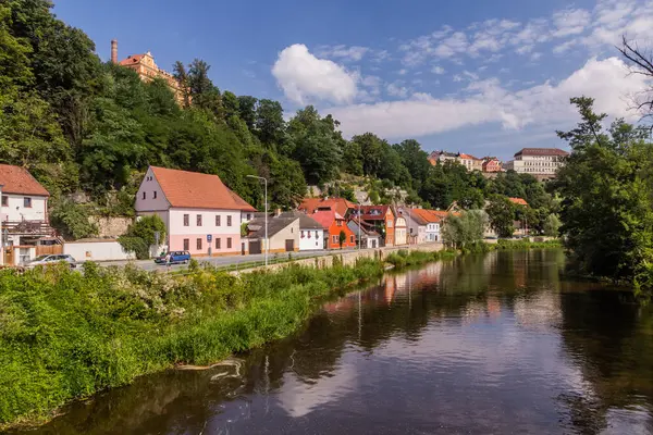 Uitzicht Rivier Luznice Tabor Stad Tsjechië — Stockfoto