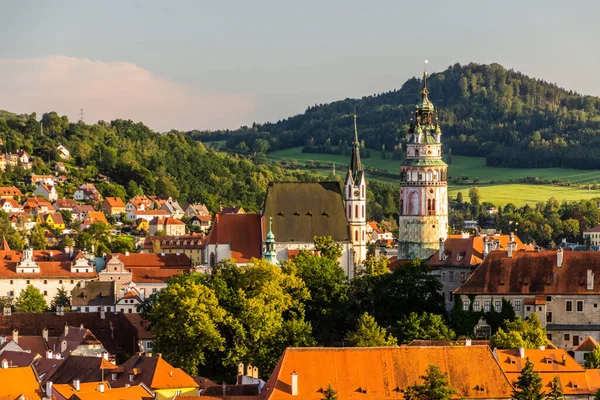 Çek Cumhuriyeti Cesky Krumlov şehir ve şatosunun manzarası