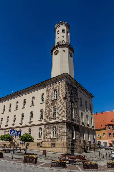 Άποψη Του Δημαρχείου Της Bystrzyca Klodzka Πολωνία — Φωτογραφία Αρχείου