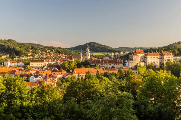 Çek Cumhuriyeti Cesky Krumlov şehir ve şatosunun manzarası