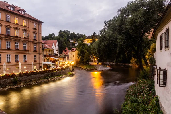 Evening View Vltava River Cesky Krumlov Czech Republic — Stock Photo, Image