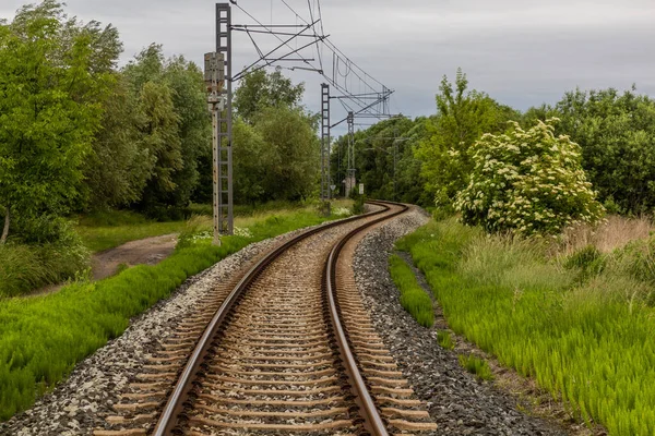Ferrocarril Ciudad Milovice Cerca Lysa Nad Labem República Checa —  Fotos de Stock