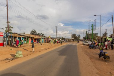 MARALAL, KENYA - 13 Şubat 2020: Maralal, Kenya 'nın merkezinde sokak