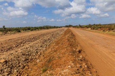 Kenya 'nın merkezinde inşaat halindeki yol