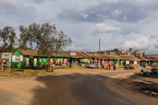 Маралал, Кения - 13 февраля 2020 года: улица в центре Маралала, Кения