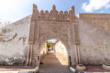 Doorway of an ancient house in Farasan town on Farasan island, Saudi Arabia clipart