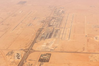 Suudi Arabistan, Riyad 'daki Kral Khalid Uluslararası Havalimanı' nın hava görüntüsü
