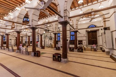 JEDDAH, SAUDI ARABIA - NOVEMBER 15, 2021: Al Shafi mosque in Al Balad,  historic center of Jeddah, Saudi Arabia clipart