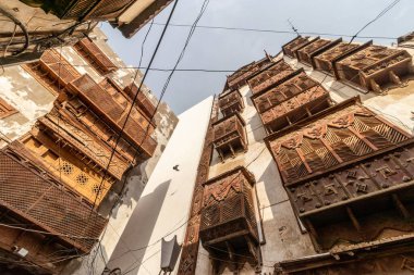 Traditional houses in Al Balad,  historic center of Jeddah, Saudi Arabia clipart