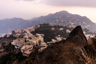 Fayfa vilage, Suudi Arabistan 'ın akşam manzarası