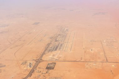 Suudi Arabistan, Riyad 'daki Kral Khalid Uluslararası Havalimanı' nın hava görüntüsü