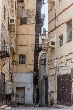 Al Balad 'daki eski evler, Suudi Arabistan' ın tarihi merkezi.