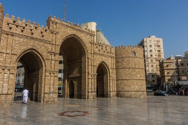 JEDDAH, SAUDI ARABIA - 15 Kasım 2021: Jeddah, Suudi Arabistan 'daki Bab Makkah kapısı