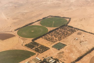 Suudi Arabistan, Riyad yakınlarındaki bir çiftliğin havadan görünüşü