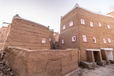 Traditional adobe houses in Dhahran al Janub, Saudi Arabia clipart