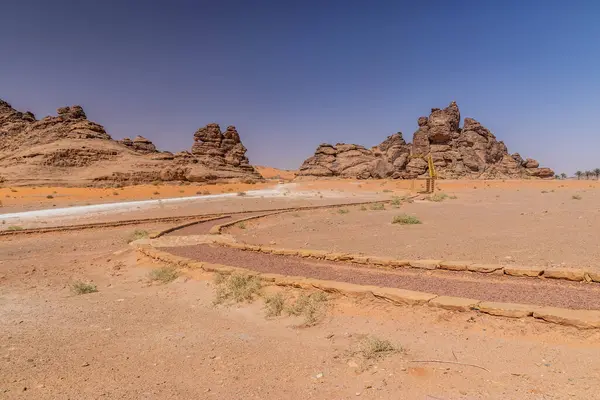 Paths in the rock art (petroglyphs) area in Jubbah, Saudi Arabia
