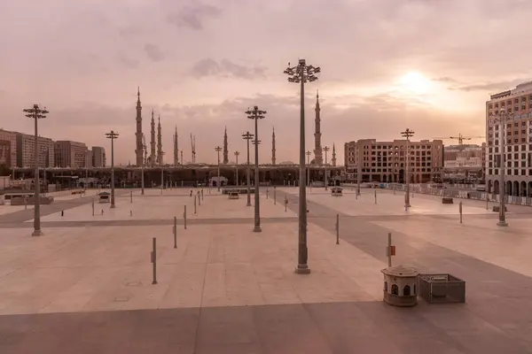 stock image Prophet's Mosque in Al Haram area of Medina, Saudi Arabia