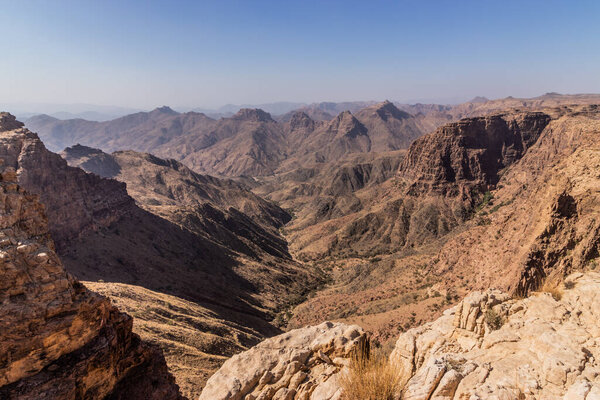 Mountainous landscape near Dhahran al Janub, Saudi Arabia