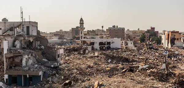 Antigua Vecindad Jeddah Siendo Demolida Arabia Saudita Imagen De Stock