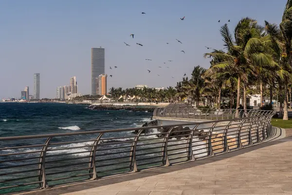 Utsikt Över Strandpromenaden Jeddah Saudiarabien Royaltyfria Stockfoton