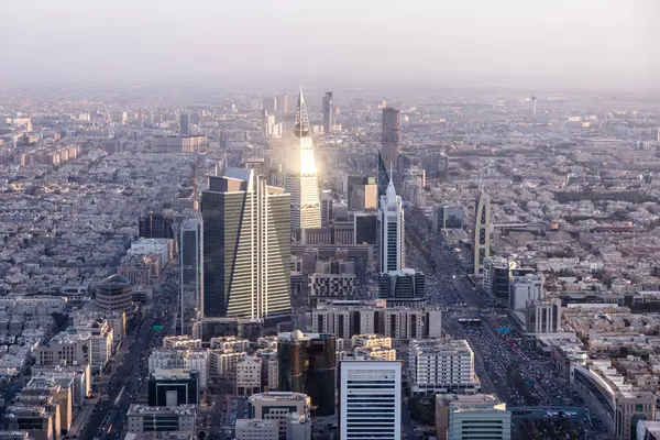 Letecký Pohled Rijád Hlavní Město Saúdské Arábie Stock Snímky