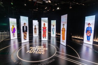 DUBAI, BAE - 29 Ekim 2021: Dubai, Birleşik Arap Emirlikleri 'ndeki Dünya Fuarı 2020 Endonezya pavyonu.