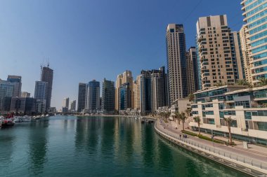 dubai Marina, Birleşik Arap Emirlikleri görünümü.