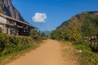 Nong Khiaw Köyü Laos Sokağı.