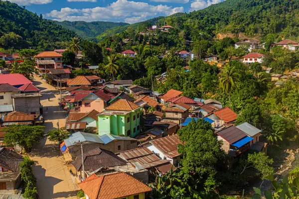 stock image Naxay town in Phongsali province, Laos