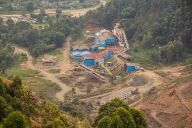 Kilembe bakır madenlerinin hava manzarası, Uganda