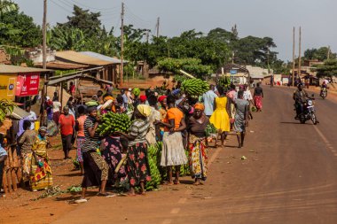 EASTERN UGANDA - 29 Şubat 2020: Doğu Uganda 'da bir köy manzarası