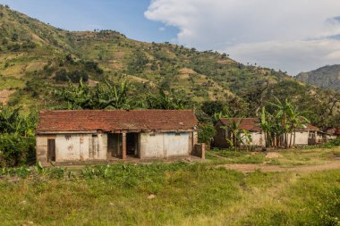 Houses in Kilembe village, Uganda clipart