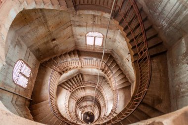 KAMPALA, UGANDA - MARCH 3, 2020: Minaret stairway of the Uganda National Mosque in Kampala, Uganda clipart