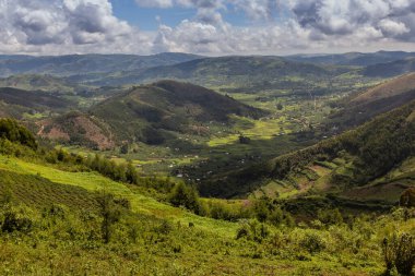 Kabale, Uganda yakınlarındaki yemyeşil manzara