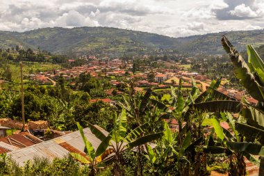 Aerial view of Kabale town, Uganda clipart