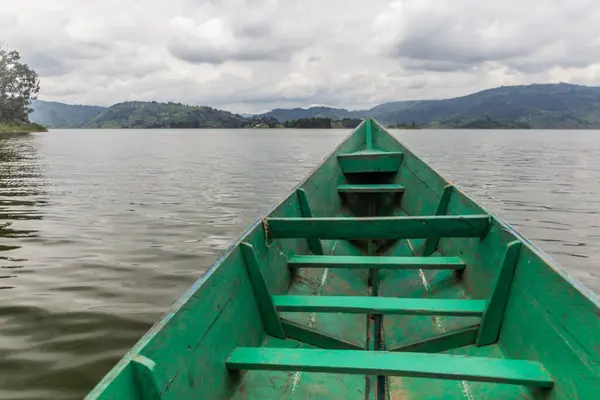 stock image Wooden boat on Bunyonyi lake, Uganda