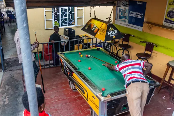 stock image KABALE, UGANDA - MARCH 19, 2020: Pool game in a local pub in Kabale, Uganda