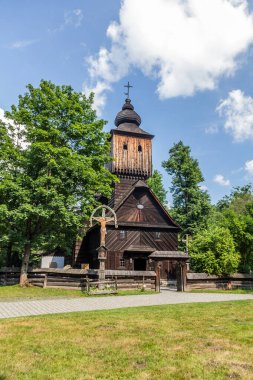 Wooden church in the open air museum (Valasske muzeum v prirode) in Roznov pod Radhostem, Czechia clipart