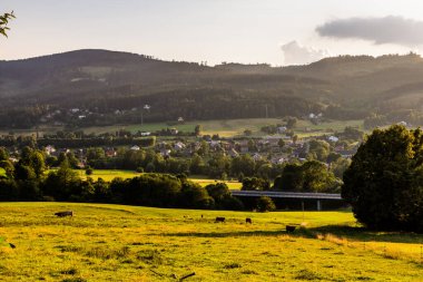 Çek Cumhuriyeti 'nin Mosty u Jablunkova köyü manzarası