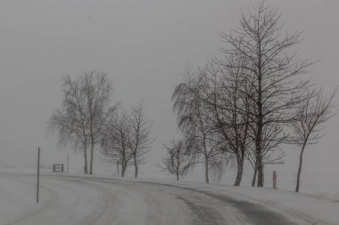 Kış manzaralı I / 11 yolu Suchy Vrch dağı yakınlarında, Çek Cumhuriyeti