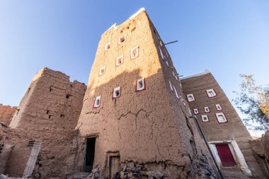 Traditional adobe houses in Dhahran al Janub, Saudi Arabia clipart