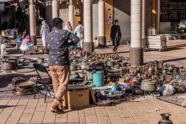 RIYADH, SAUDI ARABIA - NOVEMBER 30, 2021: Flea market section of Souq Al Zel market in Riyadh, Saudi Arabia clipart