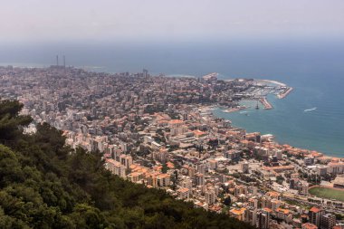 Lübnan 'ın Jouni şehrinin hava manzarası