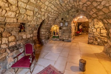QADISHA, LEBANON - 28 Temmuz 2022: Mar Lishaa Manastırı, Lübnan