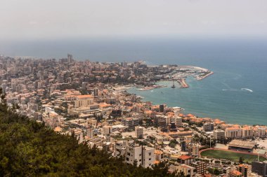 Lübnan 'ın Jouni şehrinin hava manzarası