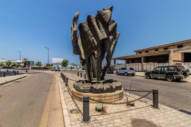 BEIRUT, LEBANON - JULY 30, 2022: Rafic Hariri Memorial Flame built on the location of his assassination in Beirut downtown, Lebanon clipart