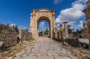 Monumental arch at Al Bass archaeological site in Tyre, Lebanon clipart