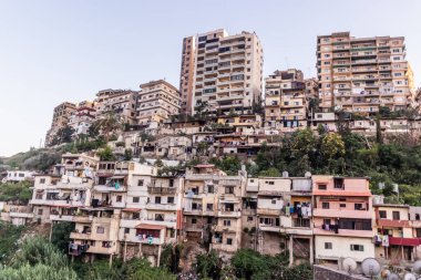 Crumbling houses in the center of Tripoli, Lebanon clipart